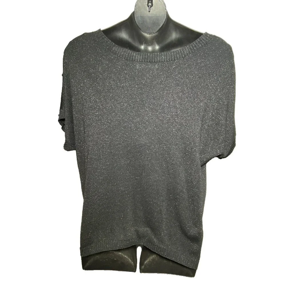 Old Navy Womans Black Glitter Size XXL Dolman Short Sleeve Top NWT Festival - Picture 9 of 10